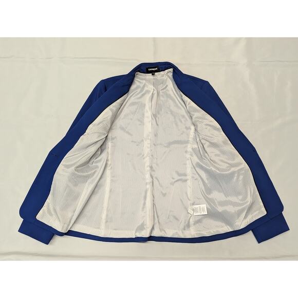 Express Women’s Classic One Button Blue Blazer Jacket Size 10 - Picture 7 of 9